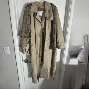 London Fog Limited Edition Beige Trench with Plaid Accent